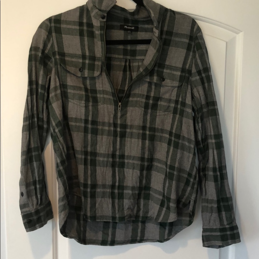 Madewell quarter zip flannel